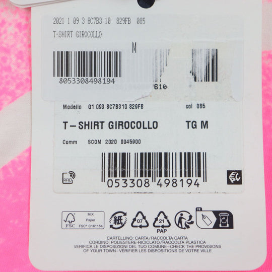 MONCLER Short sleeve T-shirt cotton White pink M