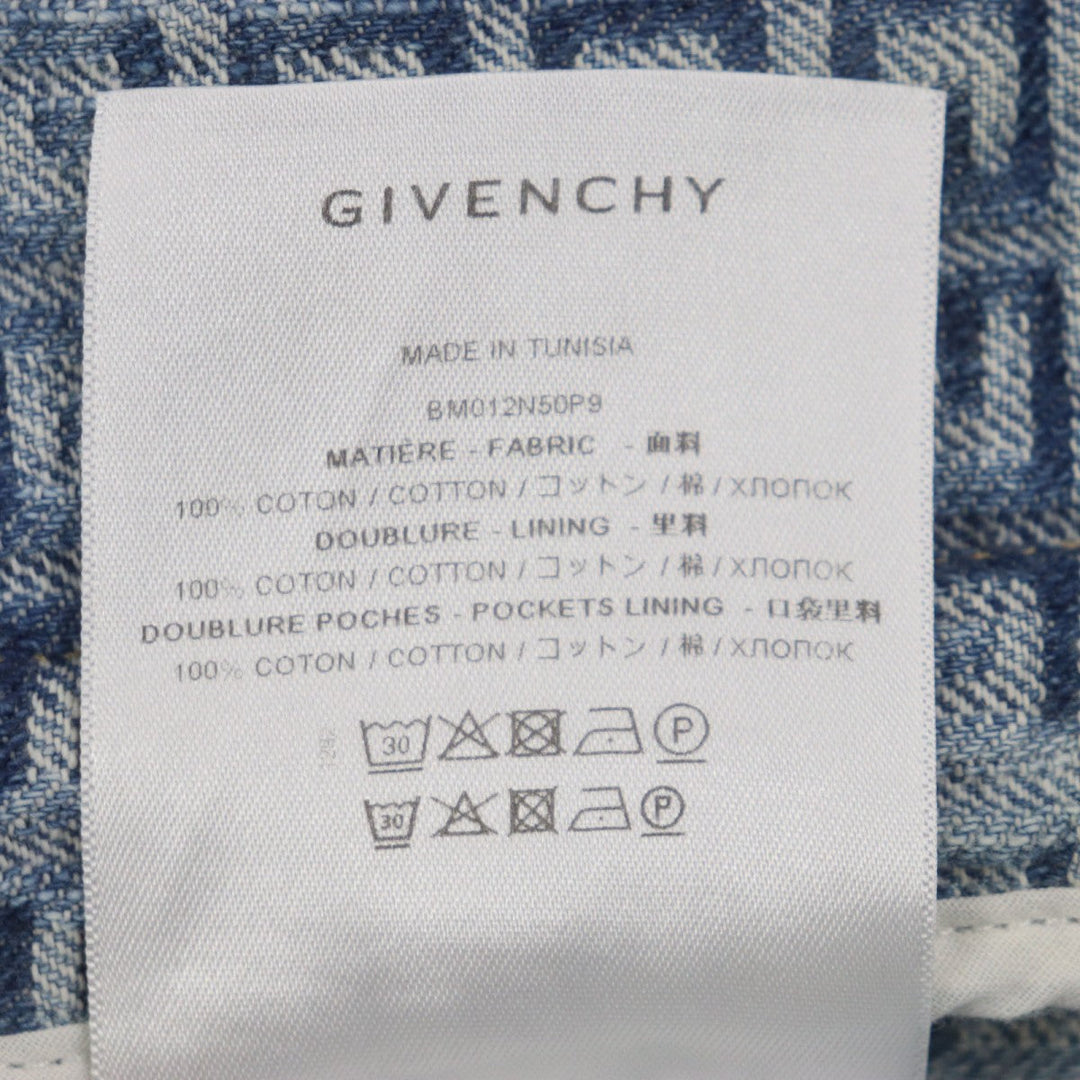 GIVENCHY Denim Jacket BM012N50P9 Main: 100% cotton Light blue 4G mens L Used Authentic