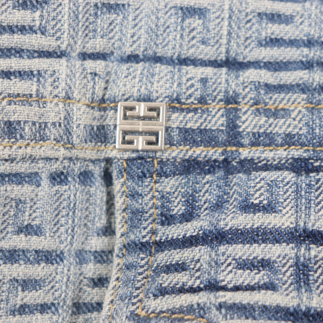 GIVENCHY Denim Jacket BM012N50P9 Main: 100% cotton Light blue 4G mens L Used Authentic