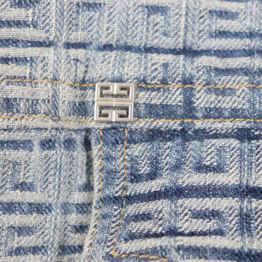 GIVENCHY Denim Jacket BM012N50P9 Main: 100% cotton Light blue 4G mens L Used Authentic