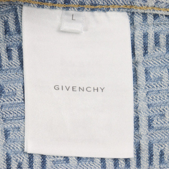 GIVENCHY Denim Jacket BM012N50P9 Main: 100% cotton Light blue 4G mens L Used Authentic