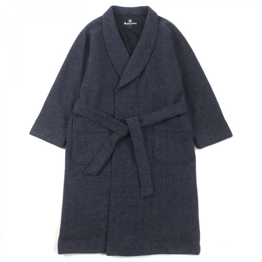 Aquascutum coat wool Navy mens M Used Authentic