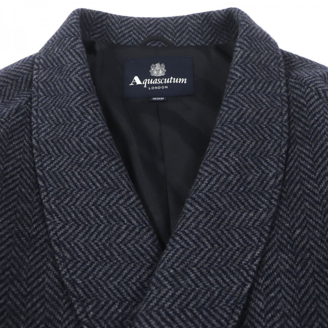 Aquascutum coat wool Navy mens M Used Authentic