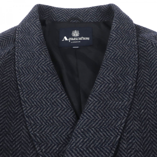 Aquascutum coat wool Navy mens M Used Authentic
