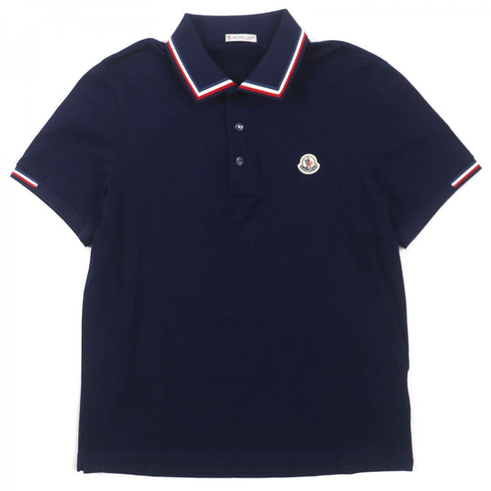 MONCLER Short sleeve polo shirt cotton Navy S