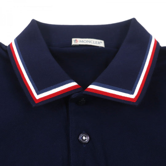 MONCLER Short sleeve polo shirt cotton Navy S