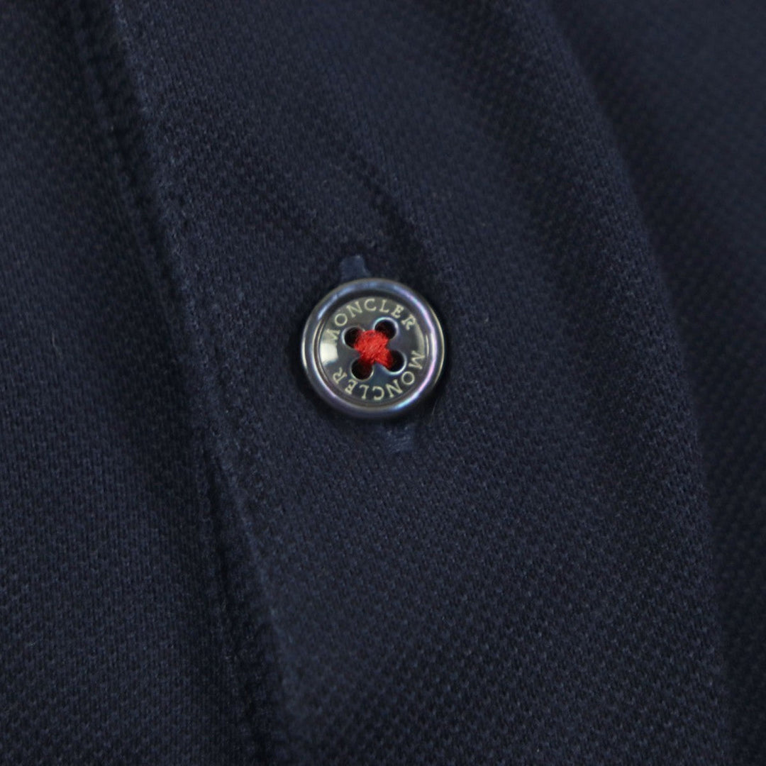 MONCLER Short sleeve polo shirt cotton Navy S