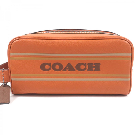 COACH business bag CH077 Main: Leather Brown Large Travel Kit Coach Stripes mens Used Authentic