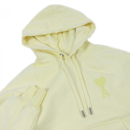 AMI Paris Hoodie E22USW202 cotton Pastel yellow mens XS Used Authentic