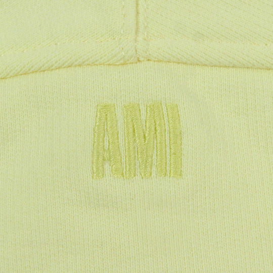 AMI Paris Hoodie E22USW202 cotton Pastel yellow mens XS Used Authentic
