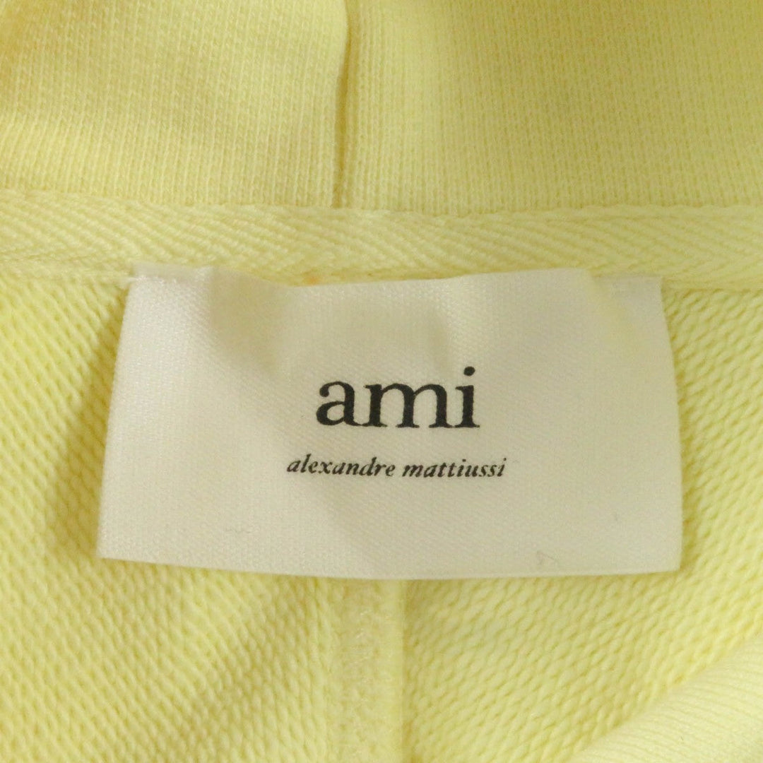 AMI Paris Hoodie E22USW202 cotton Pastel yellow mens XS Used Authentic