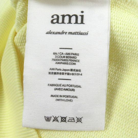 AMI Paris Hoodie E22USW202 cotton Pastel yellow mens XS Used Authentic