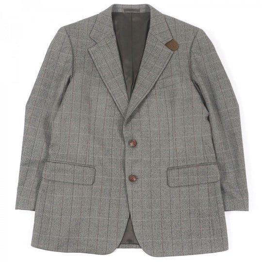 BURBERRY tailored jacket Outer: 80% wool, Outer: 20% angora, Lining: polyester, Lining: cupra, Sleeve lining: cupra gray mens 98-88-175 Used Authentic