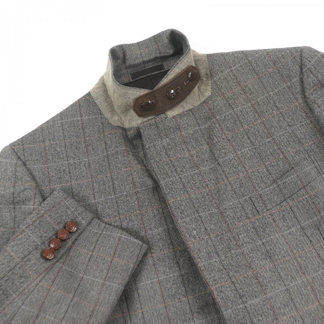 BURBERRY tailored jacket Outer: 80% wool, Outer: 20% angora, Lining: polyester, Lining: cupra, Sleeve lining: cupra gray mens 98-88-175 Used Authentic