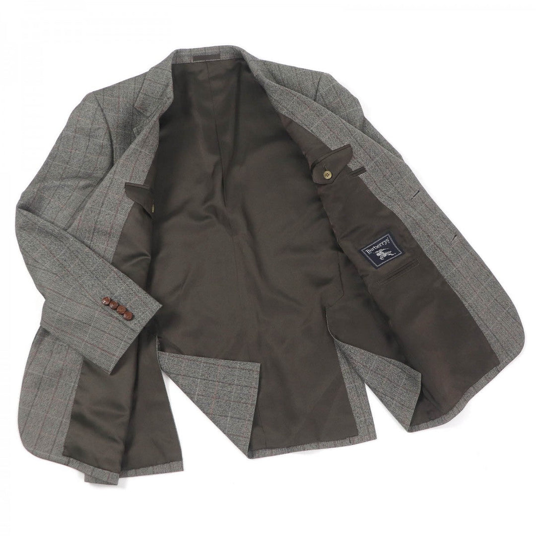 BURBERRY tailored jacket Outer: 80% wool, Outer: 20% angora, Lining: polyester, Lining: cupra, Sleeve lining: cupra gray mens 98-88-175 Used Authentic