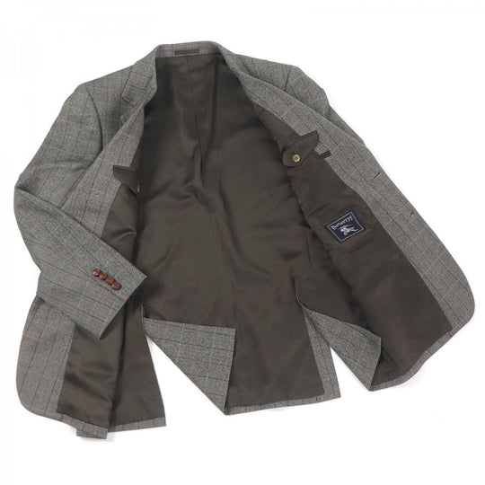BURBERRY tailored jacket Outer: 80% wool, Outer: 20% angora, Lining: polyester, Lining: cupra, Sleeve lining: cupra gray mens 98-88-175 Used Authentic