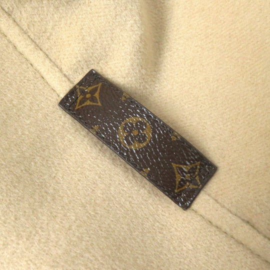 LOUIS VUITTON coat Outer: 99% wool, Outer: 1% silk, Lining: 53% rayon, Lining: 47% cupra, Leather part: sheepskin beige Women 38 Used Authentic