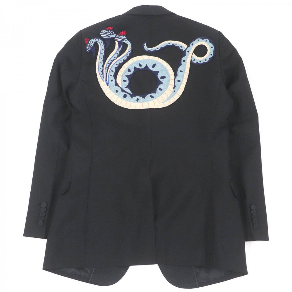 GUCCI tailored jacket 457776 Outer: 60% mohair, Outer: 40% wool, Lining: 68% rayon, Lining: 32% silk, Sleeve lining: 100% rayon black DIY mens 46 Used Authentic