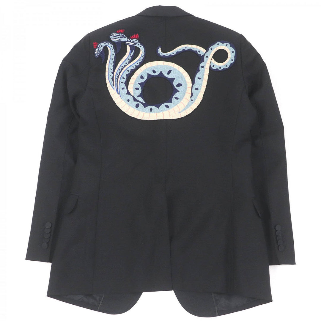 GUCCI tailored jacket 457776 Outer: 60% mohair, Outer: 40% wool, Lining: 68% rayon, Lining: 32% silk, Sleeve lining: 100% rayon black DIY mens 46 Used Authentic