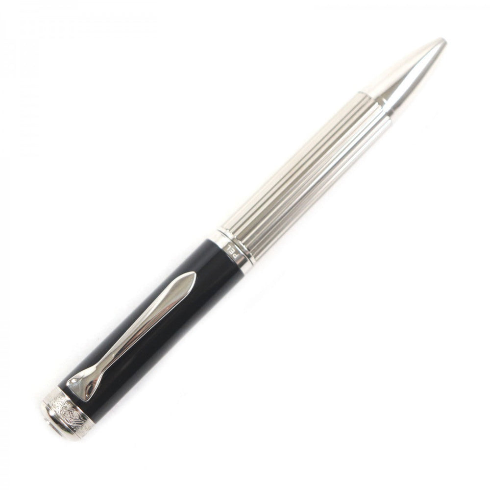 PERIKAN Ballpoint pen K7005 Part number: AG925 Black Silver Souvern Majesty mens Used Authentic