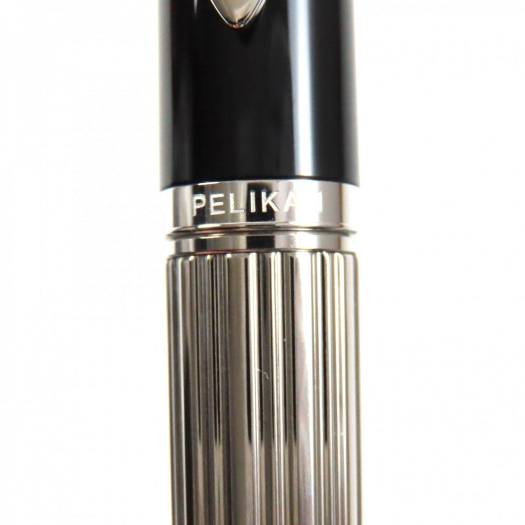PERIKAN Ballpoint pen K7005 Part number: AG925 Black Silver Souvern Majesty mens Used Authentic