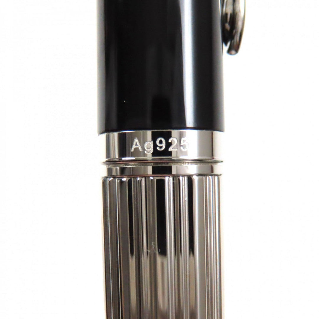 PERIKAN Ballpoint pen K7005 Part number: AG925 Black Silver Souvern Majesty mens Used Authentic