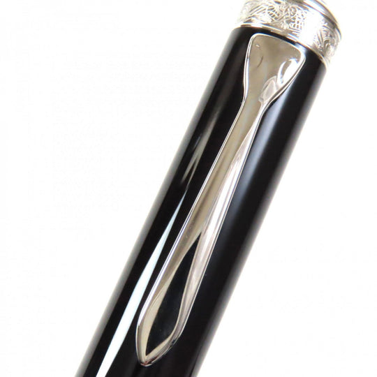 PERIKAN Ballpoint pen K7005 Part number: AG925 Black Silver Souvern Majesty mens Used Authentic
