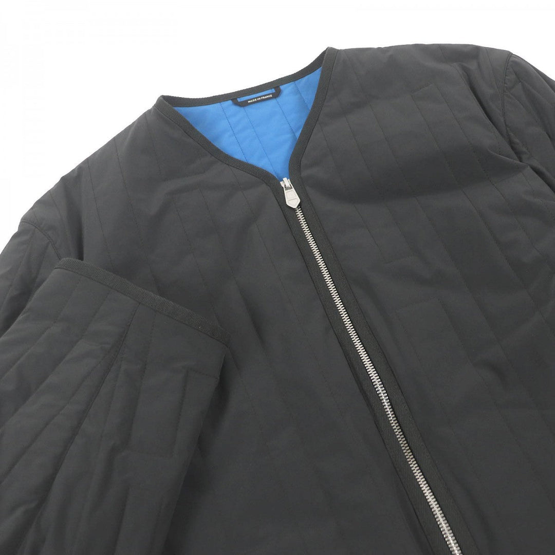 HERMES Jacket Main: 80% nylon, Main: 20% polyurethane, Part: 100% cotton, Filling: 100% polyester Charcoal Blue mens 46 Used Authentic