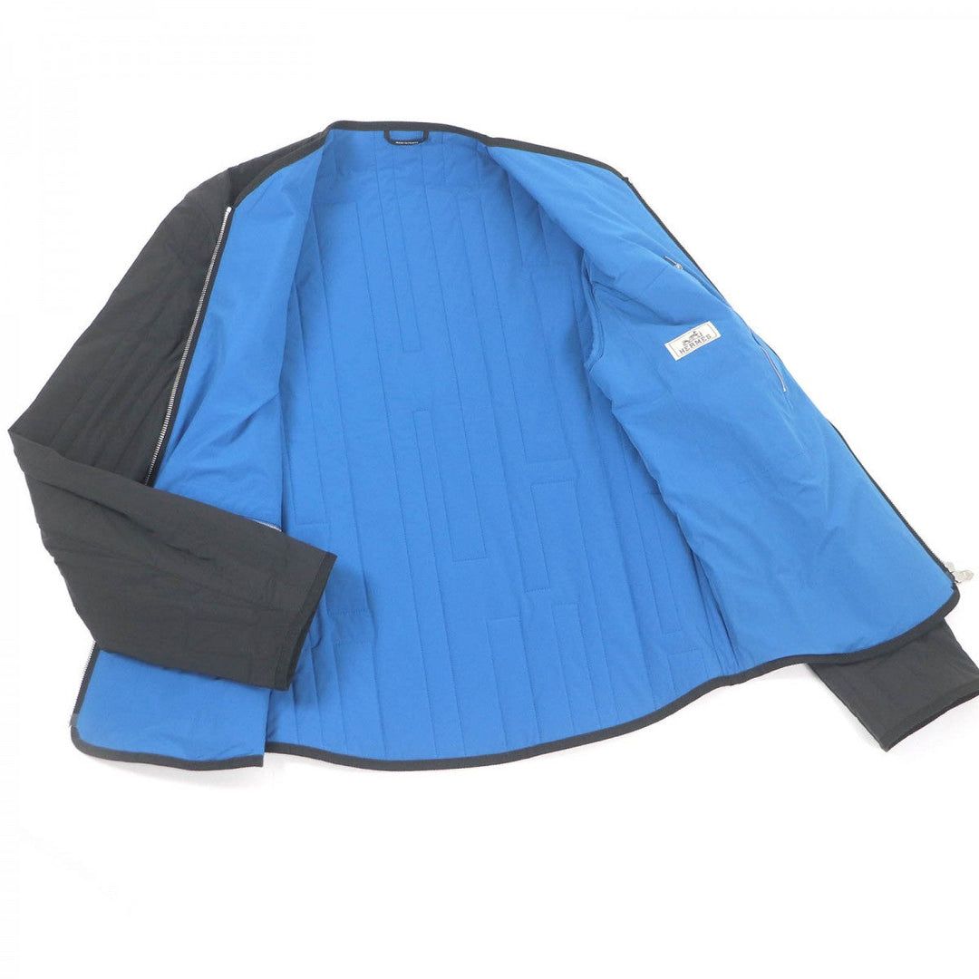 HERMES Jacket Main: 80% nylon, Main: 20% polyurethane, Part: 100% cotton, Filling: 100% polyester Charcoal Blue mens 46 Used Authentic