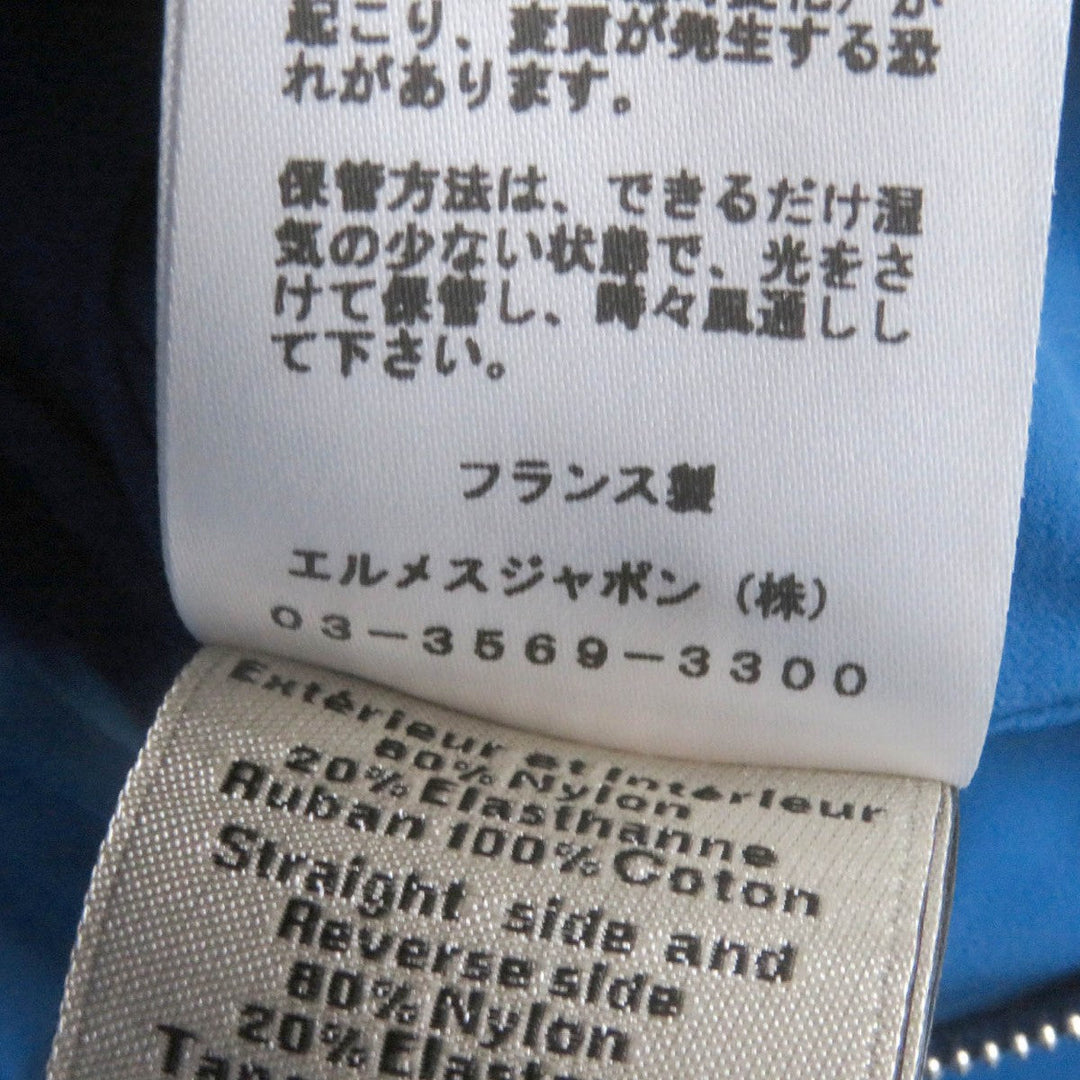HERMES Jacket Main: 80% nylon, Main: 20% polyurethane, Part: 100% cotton, Filling: 100% polyester Charcoal Blue mens 46 Used Authentic