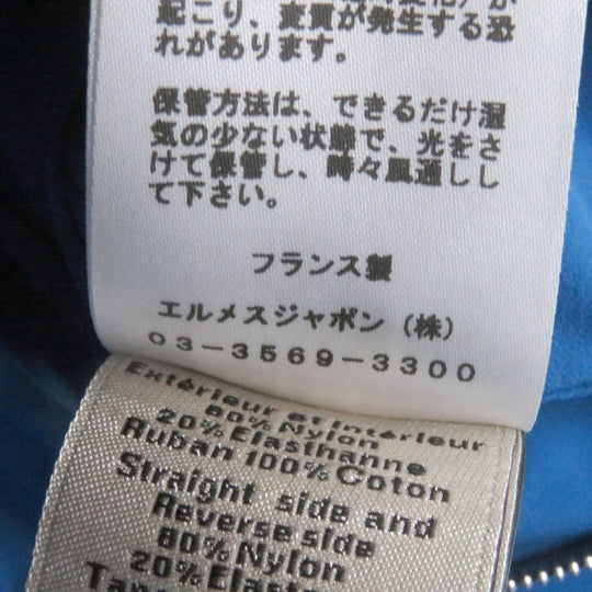 HERMES Jacket Main: 80% nylon, Main: 20% polyurethane, Part: 100% cotton, Filling: 100% polyester Charcoal Blue mens 46 Used Authentic