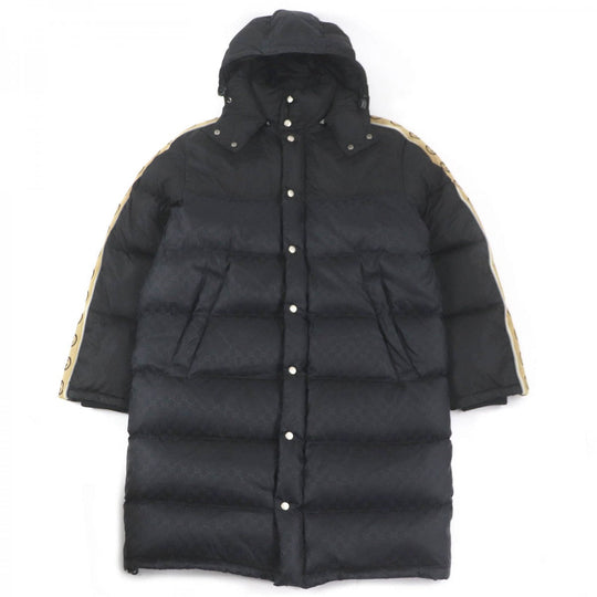 GUCCI down coat 603569 Main: 100% nylon, Filling: 90% down, Filling: 10% feather, Part: 100% wool, Part: 100% nylon black mens 50 Used Authentic