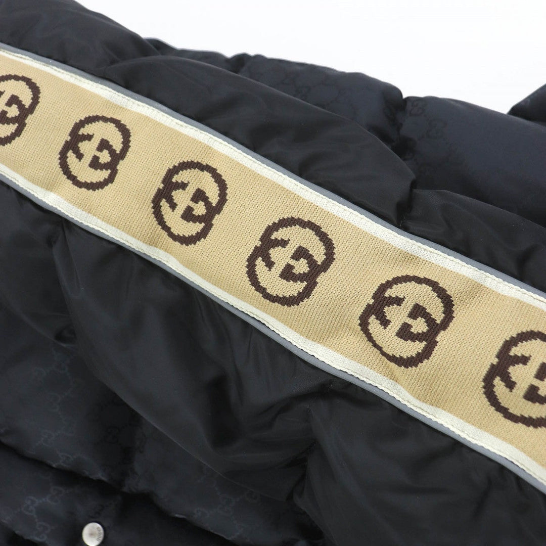 GUCCI down coat 603569 Main: 100% nylon, Filling: 90% down, Filling: 10% feather, Part: 100% wool, Part: 100% nylon black mens 50 Used Authentic