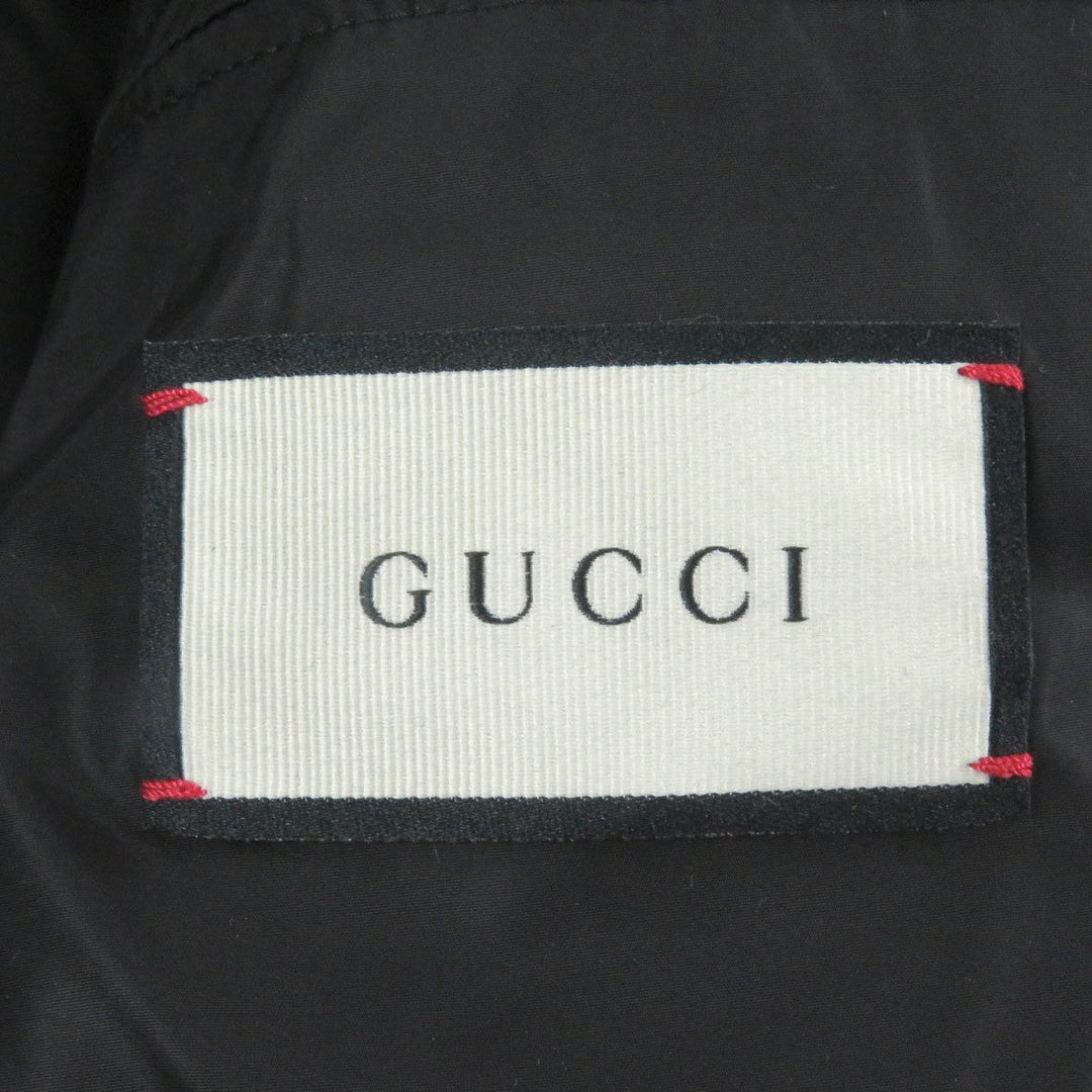 GUCCI down coat 603569 Main: 100% nylon, Filling: 90% down, Filling: 10% feather, Part: 100% wool, Part: 100% nylon black mens 50 Used Authentic