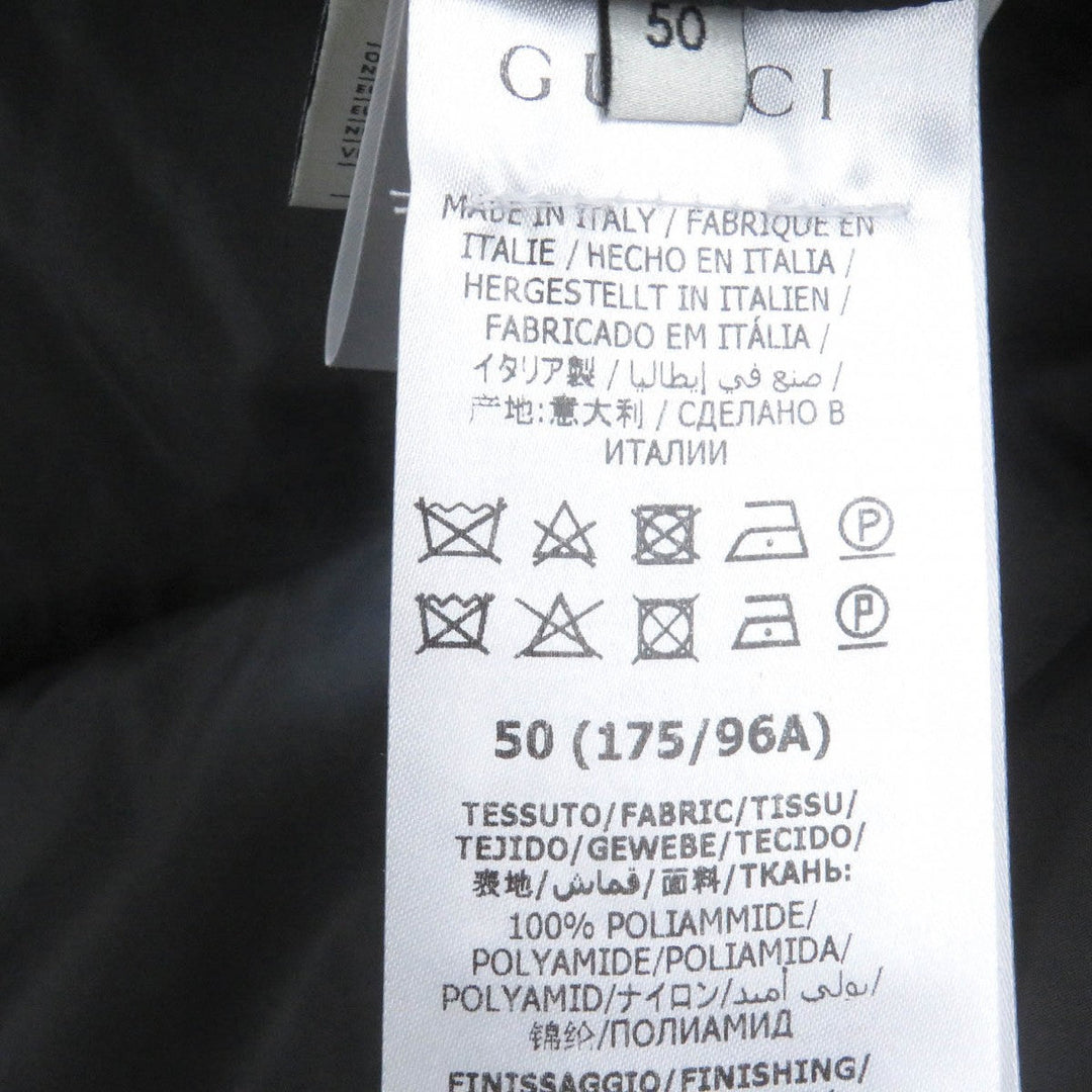 GUCCI down coat 603569 Main: 100% nylon, Filling: 90% down, Filling: 10% feather, Part: 100% wool, Part: 100% nylon black mens 50 Used Authentic