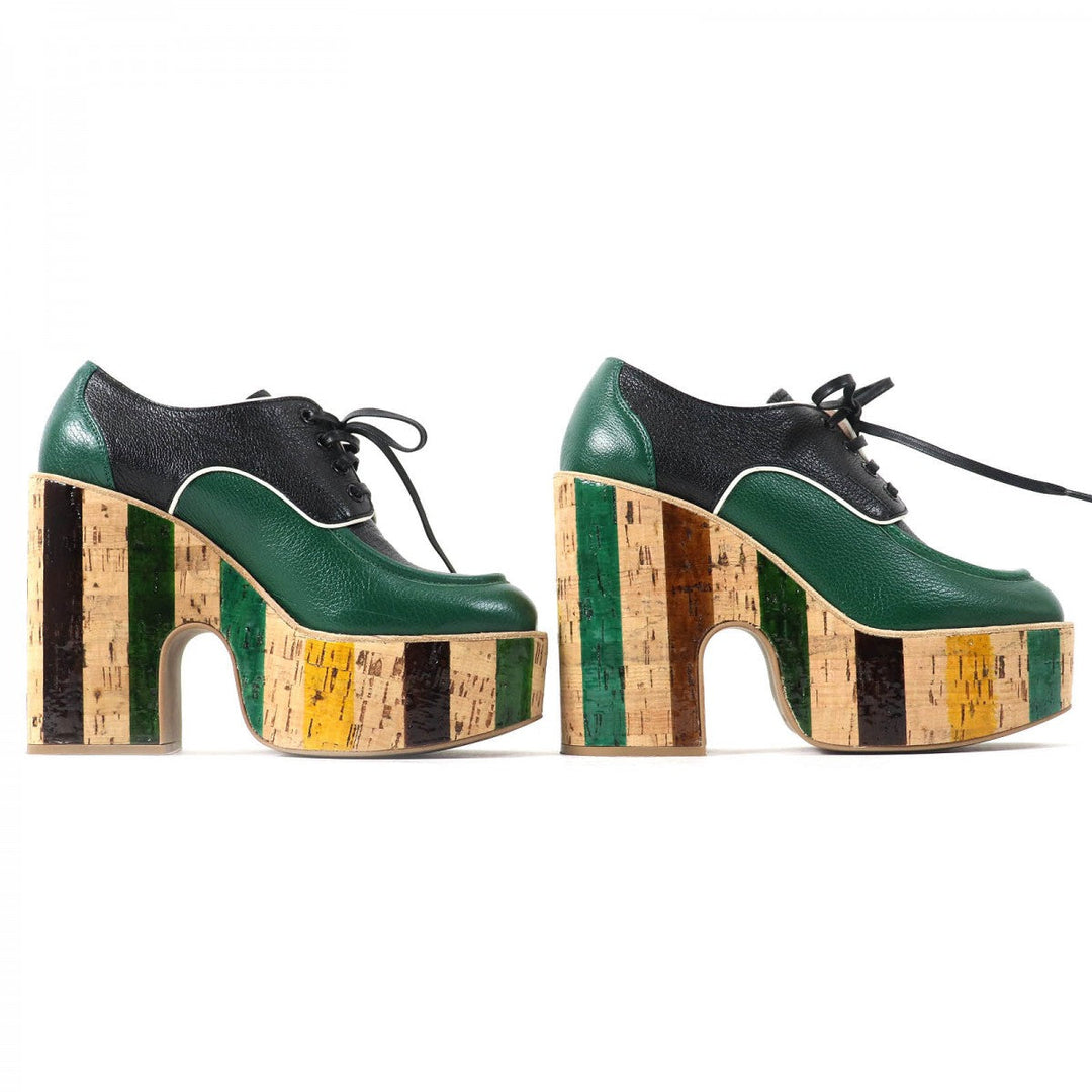 MIUMIU Leather shoes Main: Leather Green black Women 37.5 Used Authentic