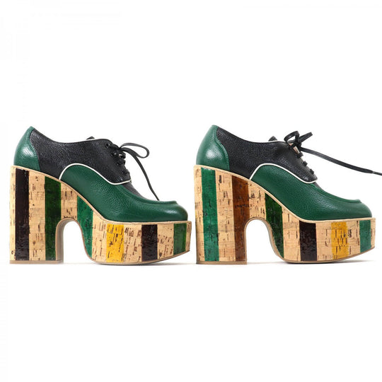 MIUMIU Leather shoes Main: Leather Green black Women 37.5 Used Authentic