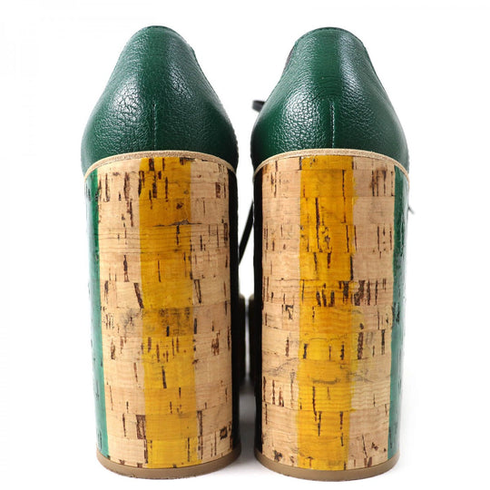 MIUMIU Leather shoes Main: Leather Green black Women 37.5 Used Authentic