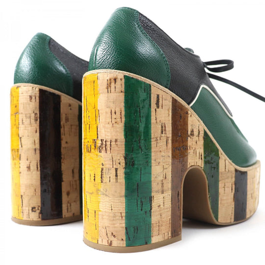 MIUMIU Leather shoes Main: Leather Green black Women 37.5 Used Authentic