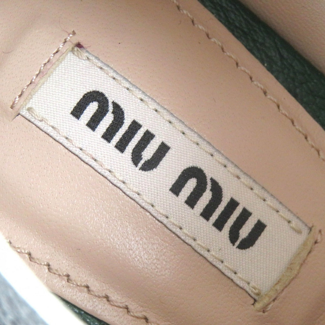 MIUMIU Leather shoes Main: Leather Green black Women 37.5 Used Authentic