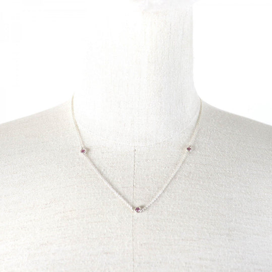TIFFANY&Co. Necklace Main: SV925, Part: Pink sapphire Silver El Saperetti Color by the yard Women Used Authentic