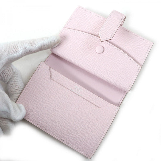 HERMES Bifold Wallet Main�FEpsom mauve pail Bearn Mini Women Used Authentic