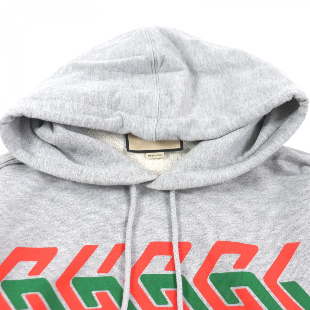 GUCCI Hoodie 715911 Main: 100% cotton, part: 97% cotton, part: 3% polyurethane gray mens S Used Authentic