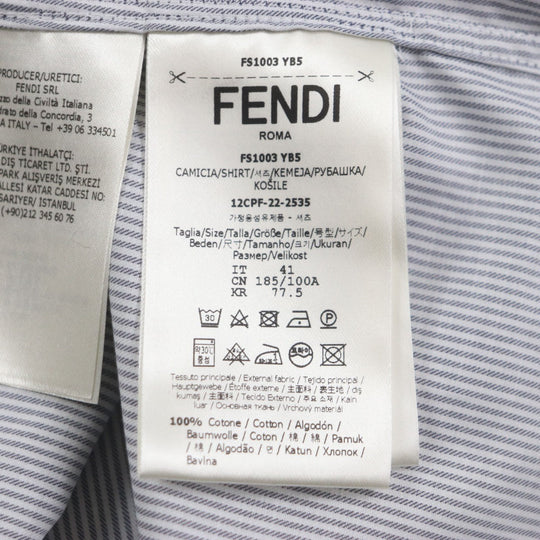 FENDI Long sleeve shirt FS1003 Main: 100% cotton Black White mens 41 Used Authentic