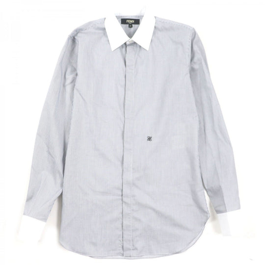 FENDI Long sleeve shirt FS1003 Main: 100% cotton Black White mens 38 Used Authentic