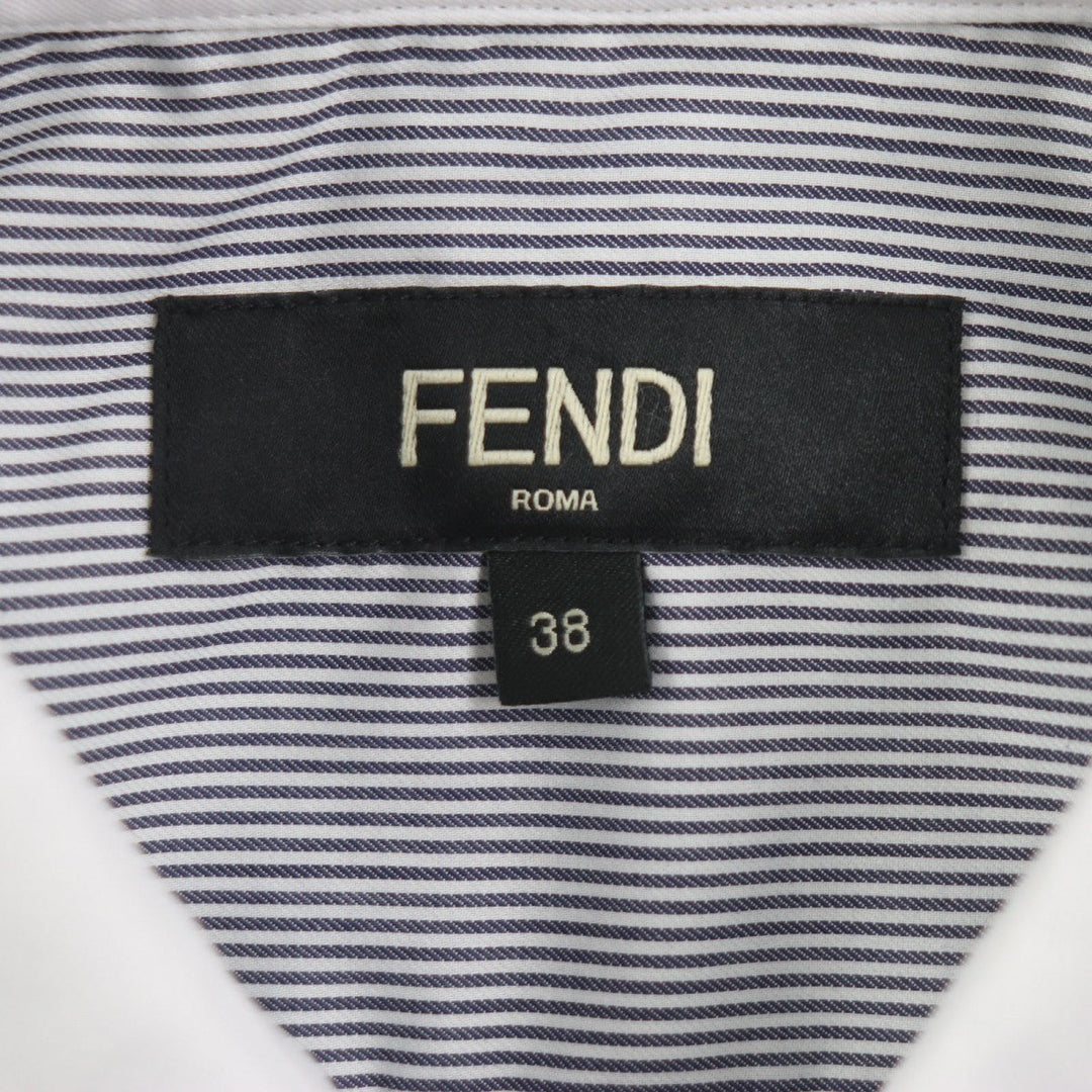FENDI Long sleeve shirt FS1003 Main: 100% cotton Black White mens 38 Used Authentic