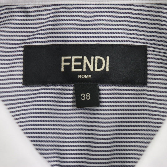 FENDI Long sleeve shirt FS1003 Main: 100% cotton Black White mens 38 Used Authentic