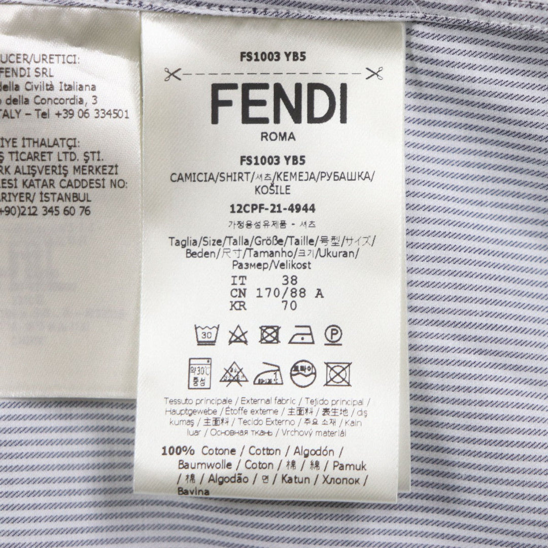 FENDI Long sleeve shirt FS1003 Main: 100% cotton Black White mens 38 Used Authentic