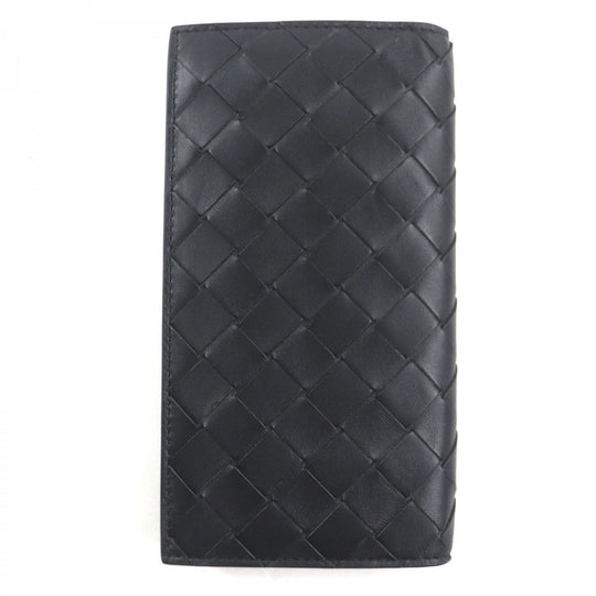 BOTTEGAVENETA Long Wallet Purse 676593-VCPQ4 Main: Leather black mens Used Authentic