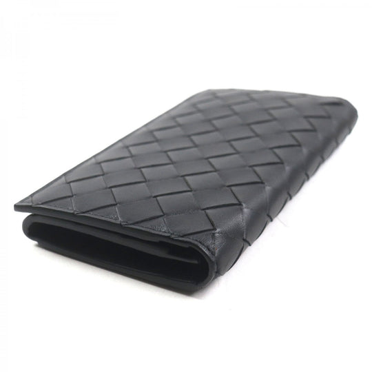 BOTTEGAVENETA Long Wallet Purse 676593-VCPQ4 Main: Leather black mens Used Authentic